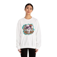 Aztec Floral Cow Skull on Turquoise Pattern Unisex Sweatshirt