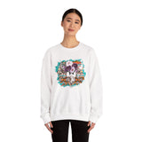 Aztec Floral Cow Skull on Turquoise Pattern Unisex Sweatshirt