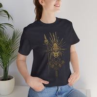 Golden Shaman Tribal Symbol Line Art Unisex T-Shirt