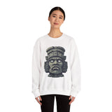 Mayan Sacred Head Stone Unisex Sweatshirt