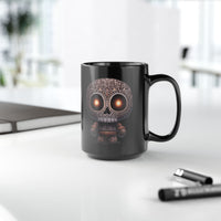 Tribal Glow Chibi Aztec Skull Black Mug