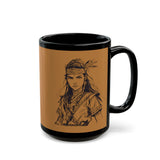 Inca Warrior Woman Fierce Andean Spirit Design Black Mug