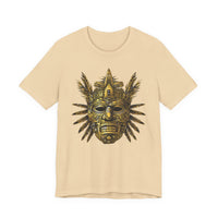 Aztec Golden Feather Headdress Mask Unisex T-Shirt
