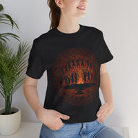 Tribal Ceremony Around Sacred Fire Glyph Style Unisex T-Shirt