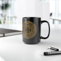 Mayan Calendar Illustration Black Mug