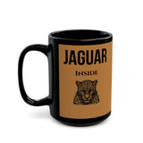 Aztec Jaguar Warrior Emblem Black Mug