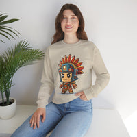 Chibi Aztec Warrior Cartoon Style Unisex Sweatshirt