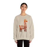 Inca Llama Rock Carving Style Unisex Sweatshirt