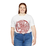 Pre-Hispanic Warrior Symbol Red Glyph Unisex T-Shirt