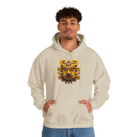Ancient Andean Warrior Mask Golden Glyph Style Unisex Hoodie