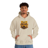 Ancient Andean Warrior Mask Golden Glyph Style Unisex Hoodie