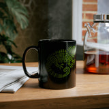 Mayan Aztec Totem Symbol of Iguana Black Mug