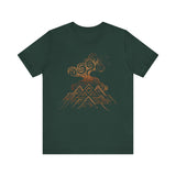 Tribal Volcano with Smoke Spirals Glyph Style Unisex T-Shirt