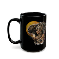 Aztec Jaguar Priestess Oracle Black Mug