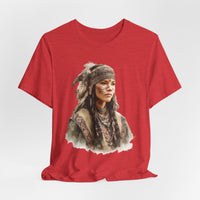 Inca Warrior Woman with Feathered Headdress Watercolor Unisex T-Shirt