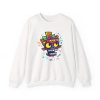 Cyber Aztec Skull Cartoon Style Unisex Sweatshirt