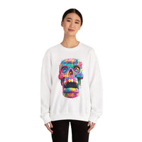 Neon Graffiti Mayan Skull Cartoon Style Unisex Sweatshirt