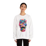 Neon Graffiti Mayan Skull Cartoon Style Unisex Sweatshirt