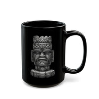 Mesoamerican Monolith Head Black Mug