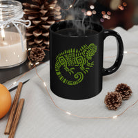 Mayan Aztec Totem Symbol of Iguana Black Mug