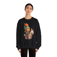 Chibi Inca Warrior Riding Llama Cartoon Unisex Sweatshirt
