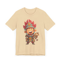 Chibi Maya Warrior and Sacred Monkey Unisex T-Shirt