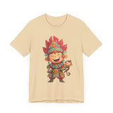 Chibi Maya Warrior and Sacred Monkey Unisex T-Shirt