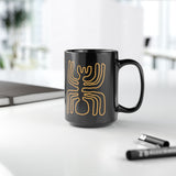 Nazca Lines Style Spider Black Mug