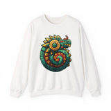 Colorful Quetzalcoatl Sun Serpent Glyph Style Unisex Sweatshirt