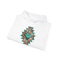 Turquoise Western Aztec Gem Illustration Unisex Hoodie
