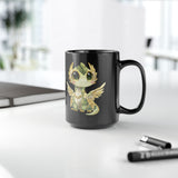 Chibi Quetzalcoatl Feathered Serpent Black Mug