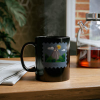 Stamp Tikal Guatemala Black Mug