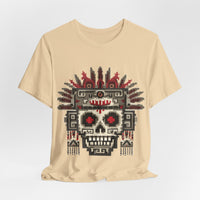 Pixel Art Aztec Skull Totem Unisex T-Shirt