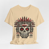 Pixel Art Aztec Skull Totem Unisex T-Shirt