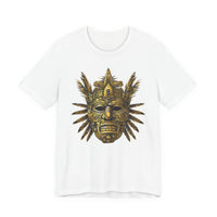 Aztec Golden Feather Headdress Mask Unisex T-Shirt