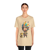 Aztec Chibi Girl with Jaguar Cub Warrior Culture Unisex T-Shirt