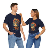 Chibi Aztec Warrior Cartoon Style Unisex T-Shirt