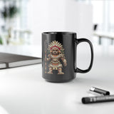 Temple Guardian Pixel Warrior Black Mug
