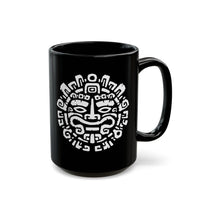 Andean Dual God Symmetry Tribal Glyph Style Black Mug