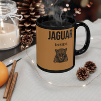 Aztec Jaguar Warrior Emblem Black Mug