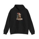 Inca Warrior Watercolor Art and Tribal Pattern Unisex Hoodie