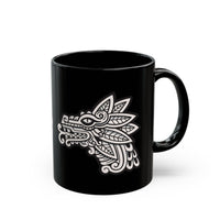 Quetzalcóatl Serpent Head Illustration Black Mug