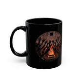 Sacred Fire Tribal Ceremony Glyph Style Black Mug