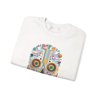 Neon Circuit Aztec Skull Cartoon Style Unisex Sweatshirt