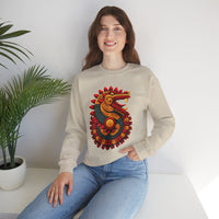Quetzalcoatl Feathered Sun Serpent Glyph Style Unisex Sweatshirt