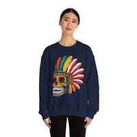 Aztec Feathered Skull Fiesta Illustration Unisex Sweatshirt