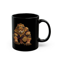Pixel Art Mayan Jaguar Warrior Black Mug