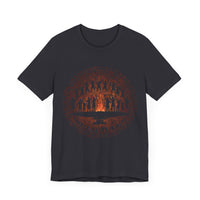 Tribal Ceremony Around Sacred Fire Glyph Style Unisex T-Shirt