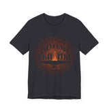 Tribal Ceremony Around Sacred Fire Glyph Style Unisex T-Shirt