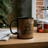 Jaguar Warrior Ink Portrait Black Mug